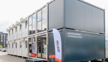 Rekonstrukcijos metu TOKVILA serviso biuras persikėlė į modulines patalpas Rekonstrukcijos metu TOKVILA serviso biuras persikėlė į modulines patalpas