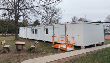 Konteinerinių patalpų nuoma laikinai mokyklos valgyklai