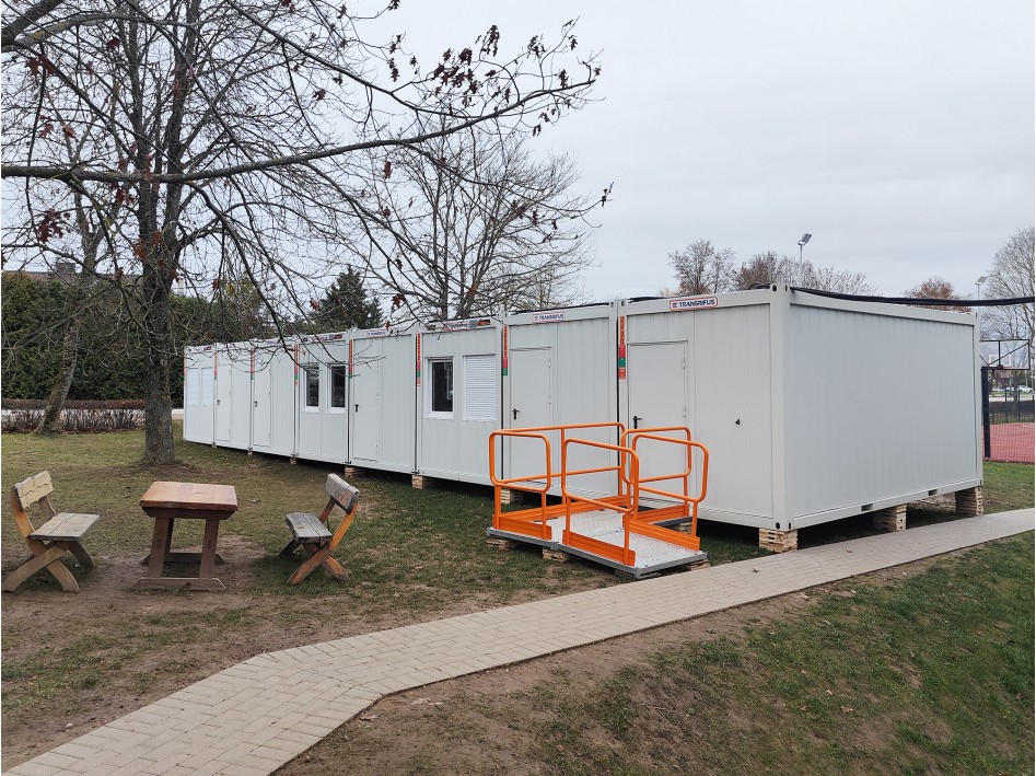 Konteinerinių patalpų nuoma laikinai mokyklos valgyklai