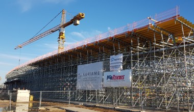 Atraminė konstrukcija naujai estakadai virš esamos žiedinės sankryžos Klaipėdoje