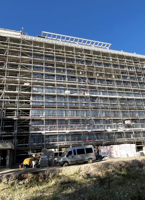 Fasadinių pastolių projektas Druskininkuose