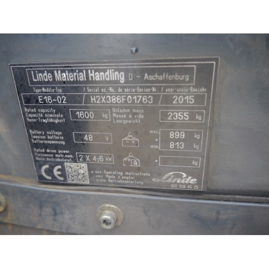 Elektrokrautuvas Linde E16-02  H2X386F01763/5393
