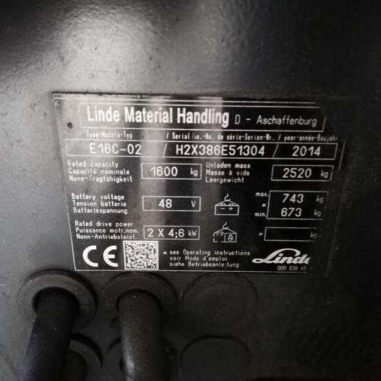 Elektrokrautuvas Linde E16C-02 H2X386E51304/5467