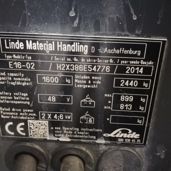 Elektrinis krautuvas Linde E16C EVO H2X386E54776