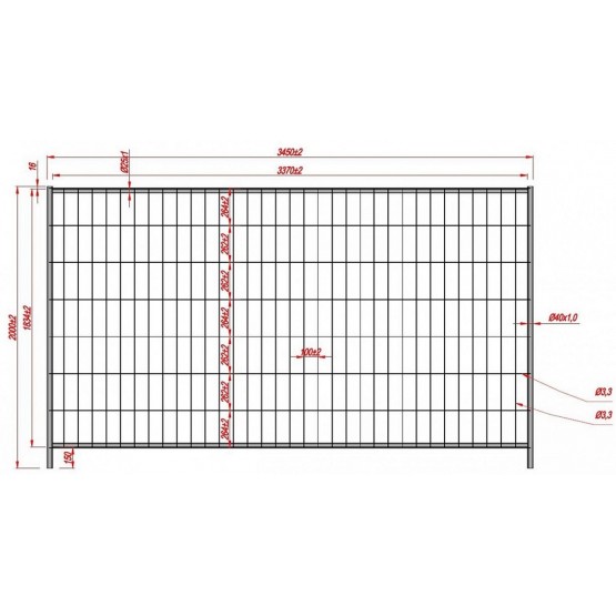 Statybinė tvora 2x3,5m F2
