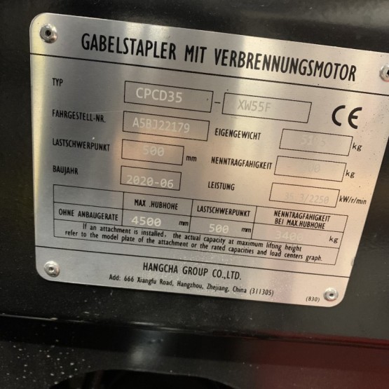 Dyzelinis krautuvas Hangcha CPCD35-XW55F - A5BJ22179