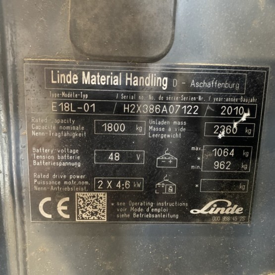  Linde E18L $$H2X386A07122