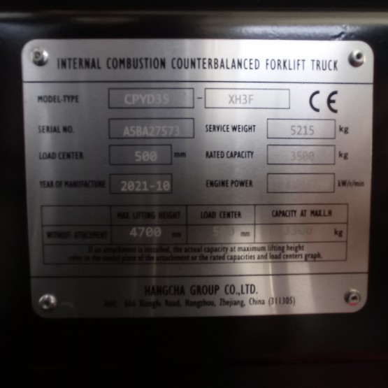Dujinis krautuvas Hangcha CPYD35-XH3F A5BA27573