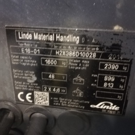 Elektrinis autokrautuvas Linde E16-01 H2X386D10028