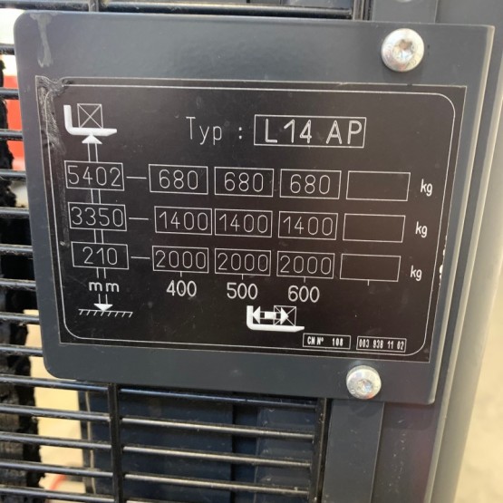 Elektrinis palečių vežimėlis Linde L14APi W41173F02429