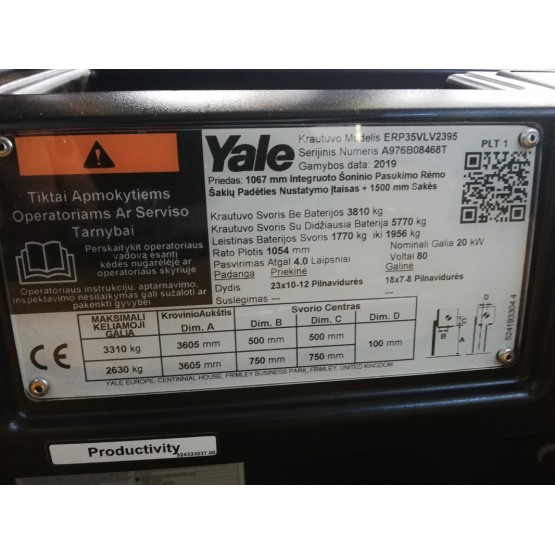 Elektrinis krautuvas YALE ERP35VL A976B08468T