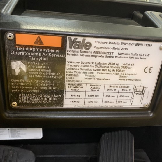 Elektrinis krautuvas YALE ERP18VF MWB A955B06222T
