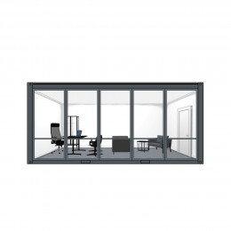 Container cabin 6x3x2.8 m with PVC windows. Anthracite gray Container cabin 6x3x2.8 m with PVC windows. Anthracite gray