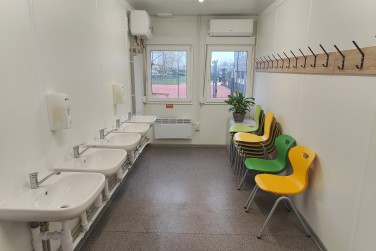 Konteinerinių patalpų nuoma laikinai mokyklos valgyklai